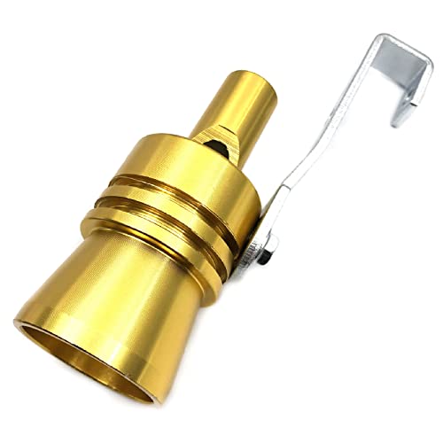 DEVMO 2pcs XL Size Aluminum Alloy Universal Turbo Sound Exhaust Muffler Pipe Whistle Car Roar Maker (XL-Gold) - color: Gold