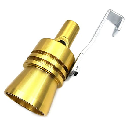 DEVMO 2pcs XL Size Aluminum Alloy Universal Turbo Sound Exhaust Muffler Pipe Whistle Car Roar Maker (XL-Gold) - color: Gold