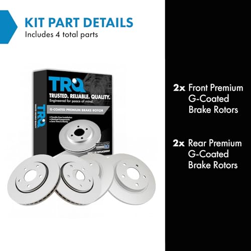 TRQ Front Rear Brake Rotor Set G Coated - style: BRA15440