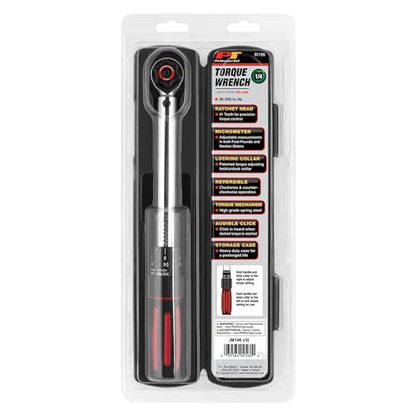 Performance Tool M196 1/4 in. Drive Torque Wrench, 30 to 250 in-lbs. - style: 1/4" Dr. Click Style (30-250 in/lbs)