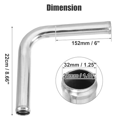 ACROPIX OD 1.25" 90 Degree Aluminum Alloy Tube Intercooler Pipe Bend Elbow - size: OD 1.25"