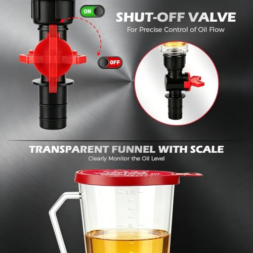 22-Piece Engine Oil Funnel Kit, Upgraded Magnetic Base, No-Spill Design - size: 22 PCS - New Version with Magnetic Funnel Base