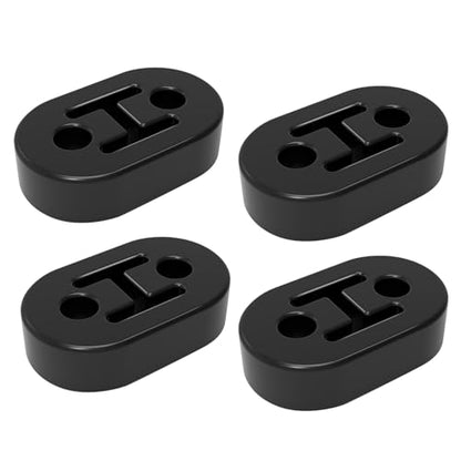 2 Hole Exhaust Hanger Bushing Muffler Upgrade EPDM Insulator Shock Absorbent Mount Bracket High-Density Hangers 12mm Hole (73mm x 47mm x 21mm) Universal Fit - Pack of 4 (Black) - color: BLACK