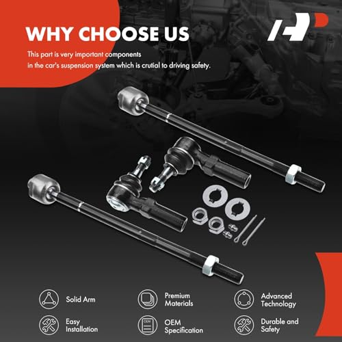 A-Premium Front Inner & Outer Tie Rod End Kit, Compatible with Buick