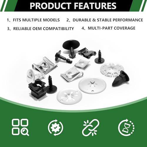 180pcs 14 Sizes Car Fastener Screw Nut Clip Assortment Kit