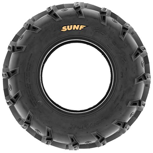 Pair of 2 SunF A050 AT 27x9-14 ATV UTV Deep Mud Terrain Tires, 6 PR, Tubeless - size: 27x9-14