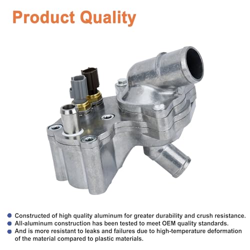 Upgrade Aluminum thermostat Housing assembly.Fit for Mercury Mountaineer 4.0L 1998-2001, Ford Explorer 4.0L 1997-2001.Replaces Part # 2L2Z8592BA.
