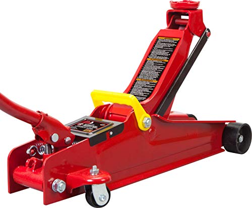 Big RED 2.5 Ton Hydraulic Low Profile Trolley Service/Floor Jack with Single Piston Quick Lift Pump, Lifting Range 3.3" -14.9" for Most Cars, Trucks, and SUVs - size: 2.5 Ton (5,000 lb) Floor Jack