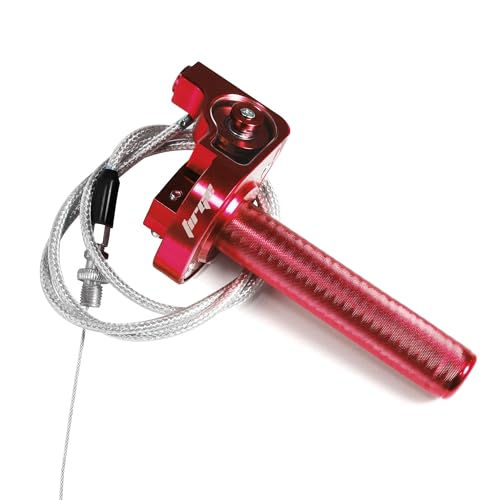 Throttle Grip Motorcycle 22mm CNC Aluminum Quick Twister Throttle Cable for CRF50 CRF70 70 110 70CC 110CC IRBIS 125 250 Dirt Pit Bike Accessories (Red) - color: Red
