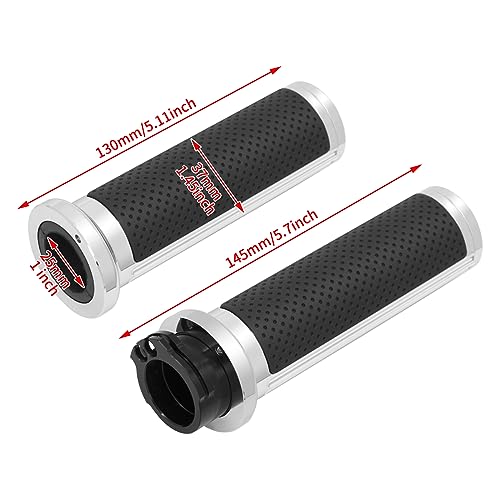 1 Inch Cable Throttle Handlebar Grips Motorcycle Hand Grips - color: #3 Chrome