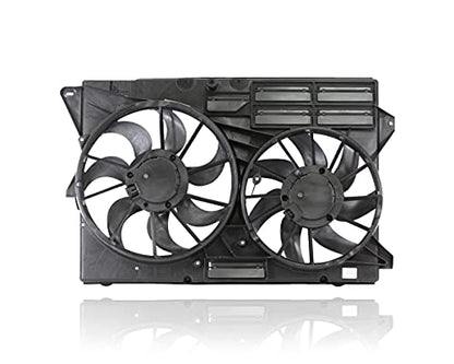 Dual Radiator and Condenser Fan Assembly - Pacific Best Inc. Compatible/Replacement for FO3115206 11-15 Ford Explorer, 16-19 Explorer-Police 3.5L-Turbo, 16-18 Explorer 2.3L