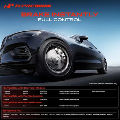 A-Premium Front Left and Right Side Disc Brake Caliper with Bracket - style: Front Driver and Passenger