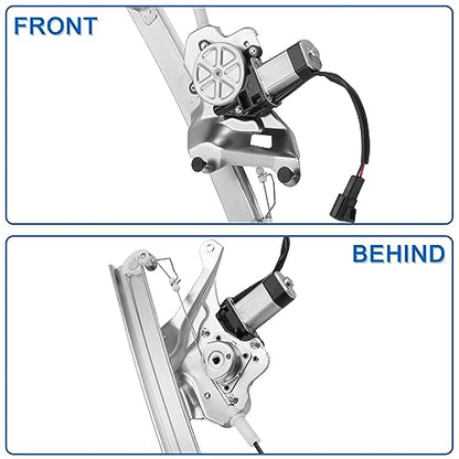 Obaee Window Regulator with Motor Front Left Driver Side, Replace 741-762 - size: Front Left Driver Side