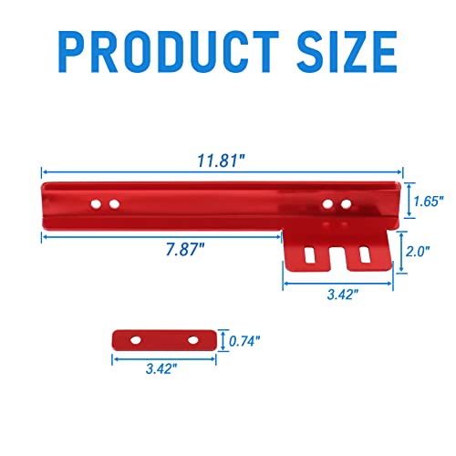JDMSPEED Universal Red Front Bumper License Plate Mount Bracket Relocator Holder Bar - color: Red