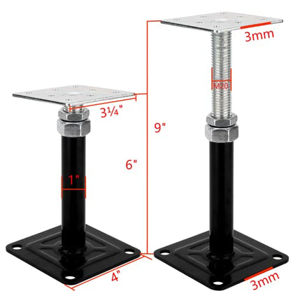 4-Pack Lift Supports,Adjust Supports,Level Supports,Floor Jacks,Adjustable House Jack for The Floor,Mini Screw Jack- Post 6" to 9". - size: 6-9 inch