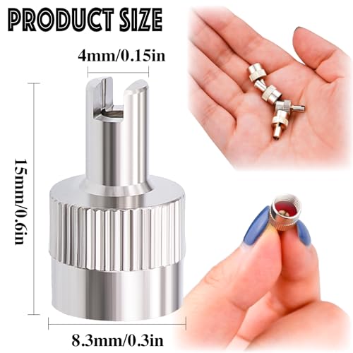 6PCS Tire Valve Stem Caps, Nickel Brass Slotted Slot Valve Stem Caps with Valve Core Remover, with O Rubber Ring, Universal for Cars, SUV, Trucks, Bikes, Motorcycles, Bicycles - color: Silver, size: 6 pcs
