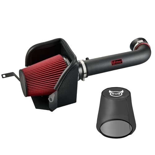 EVIL ENERGY Cold Air Intake Compatible for 2012-2018 Jeep Wrangler JK 3.6L, Includes Heat Shield & Pre-Filter, Black