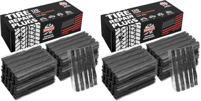 Vehiclex Flat Tire Repair Plugs 120pcs - Heavy Duty Refill Pack, Plug and Patch Kit for Emergency Repairs, Black (Pack of 2) - color: Black, size: 120 pcs (Pack of 2)