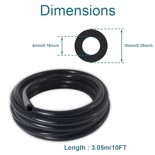 Vacuum Hose Automotive, 10 FT 5/32 Inch ID Vacuum Line - size: 5/32" (4mm) - 10FT