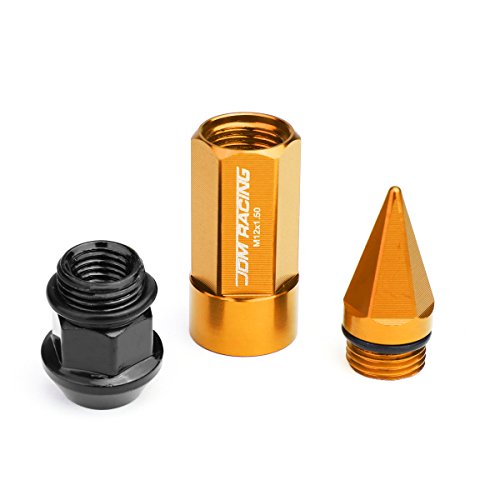 Auto Dynasty M12 x 1.5 Open/Closed End Design 20-Piece Aluminum Alloy Wheel Lug Nuts + 2 X Deep Drive Extension (Orange) - color: Orange