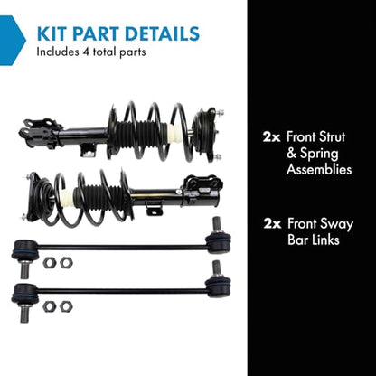 TRQ Front Suspension Kit Complete Strut & Coil Spring Assembly Sway Bar - style: SCA31096