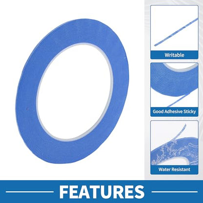 Painters Tape Easy Removal Fine Width 1.5mm Tape 0.06 Inches x 52.5 Yards Blue - color: Blue, size: 0.06 Inches x 52.5 Yards