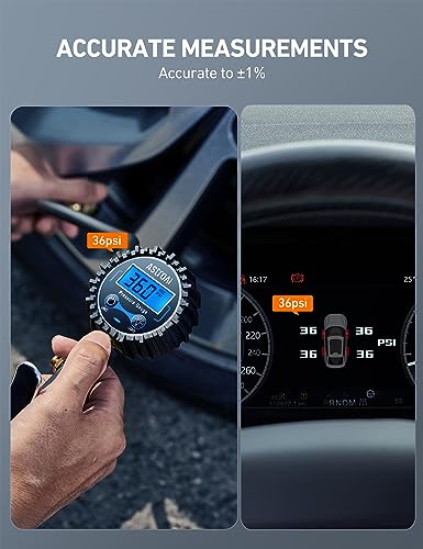 AstroAI Digital Tire Pressure Gauge with Inflator, 3-250 PSI ±1% Precision - color: Blue