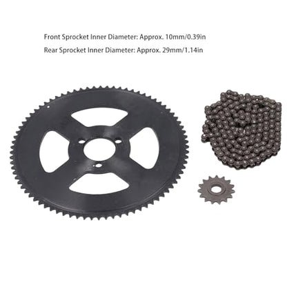 25H Chain Sprocket Kit, 25H Chain Sprocket Set Steel 10mm 15T Front Sprocket 29mm 80T Rear Sprocket 146 Link Drive Chain for 47CC 49CC Mini Motorcycle ATV Dirt