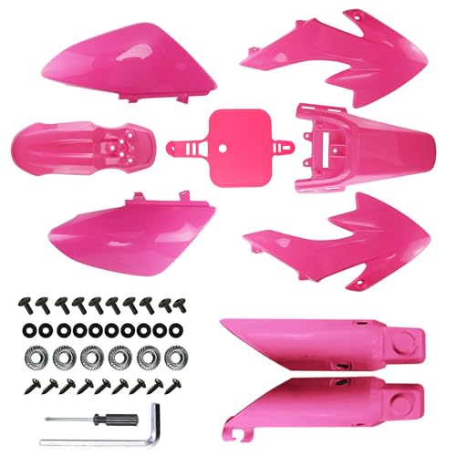 PRO BAT 7 PCs CRF50 Plastic Fender Kit with Fork Suspension Guard Cover - color: Pink