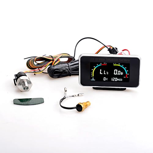 4-in-1 Auto Car LCD Meter Digital Oil Pressure Voltage Water Temperature Fuel Gauge Universal Instrument 9-36V for Car/Truck/SUV/RV - color: 4-in-1, size: Water Temperature Gauge
