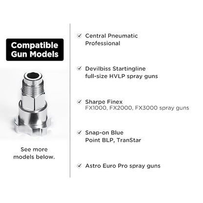 InoKraft Paint System Spray Gun Adapter M16*1.5 short, 16 mm Male, 1.5 mm Thread, Compatible with Devilbiss Startingline full-size HVLP spray guns, Sharpe Finex FX1000, FX2000, FX3000, Astro Euro guns - size: 16mm Male 1.5mm Thread with short top