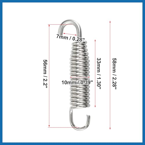 2 Pcs Universal Exhaust Pipe Spring for Motorcycles 58mm 2.28"