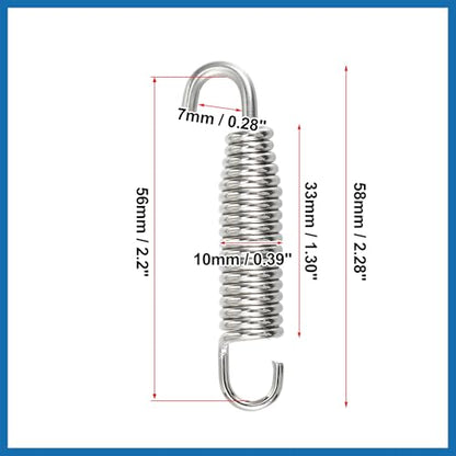 2 Pcs Universal Exhaust Pipe Spring for Motorcycles 58mm 2.28"