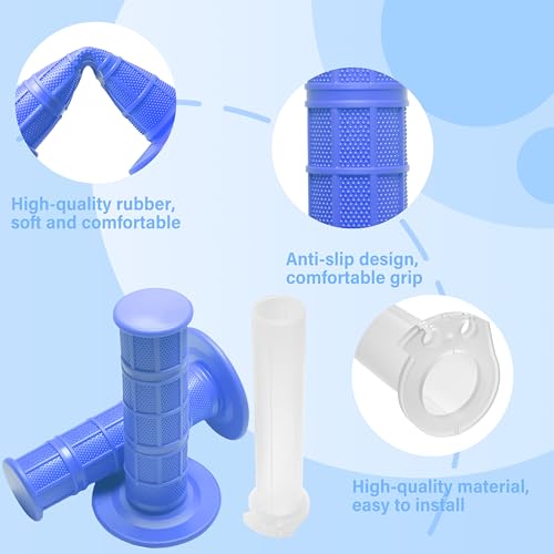 Universal 7/8" 22mm Dirt Bike Handlebar Set,Choice of Mid or High-Rise Aluminum Handlebars with Anti-Slip Grips & Crossbar for Pit Bike, Dirt Bike,ATV, Quad,Motorcycle (Blue, Mid Rise Handlebar) - size: Mid Rise Handlebar