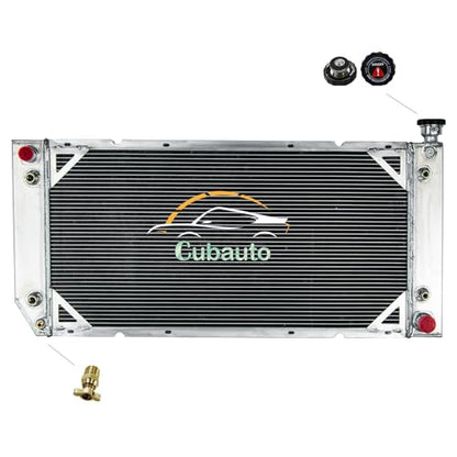 3 Row Aluminum Radiator For 1994-2000 Chevy/GMC C1500 C2500 C3500 K1500 K2500 K3500 Suburban Tahoe Yukon for Cadillac Escalade Pickup 5.7L 7.4L V8 Automotive Replacement Engine Radiator