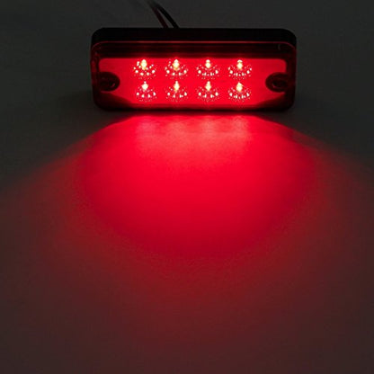 Partsam 20Pcs 4 Inch Led Rectangular Side Marker Clearance Lights, 8 LED Running Lights for Trailer Truck RV Camper Motorhome Car Truck, 12V (10 Amber + 10 Red)