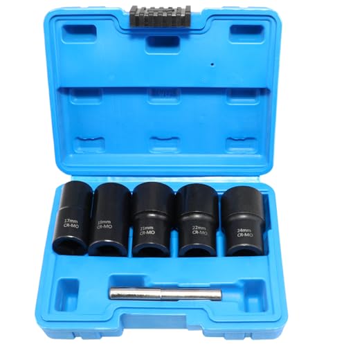 DPTOOL Bolt Nut Extractor Socket Set 17mm 19mm 21mm 22mm 24mm - size: 6PC
