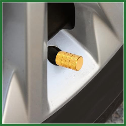 Motoforti 4pcs Round Car Tire Valve Stem Caps Dust Covers 7mm Yellow