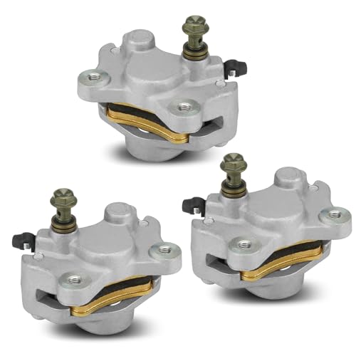 Front Rear ATV Brake Calipers Set with Pads for Arctic Cat 400 500 1998 1999 2000 2001 2002, Replace for 0402-011 0402-010, 3 Set，Left/Right Calipers