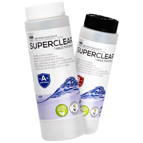 Superclear Table Top Epoxy Resin 16 oz Kit, Crystal Clear 1:1 Coating - size: 1 Pint Kit