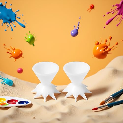 2Pcs White Paint Strainer - Paint Pouring Cup, Split Cup for Paint Pouring Supplies Tools, Paint Pouring Supplies Cups Paint Pouring Strainers, Aint Strainers for Paint, Flower Pour Cups Paint Cups