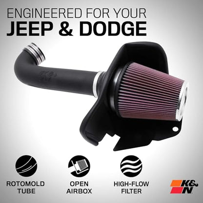 K&N Cold Air Intake System: High-Flow Air Filter, Increase Performance & Towing: Compatible with 2011-2026 Dodge/Jeep Durango, Grand Cherokee, 63-1563 - style: Roto-Mold