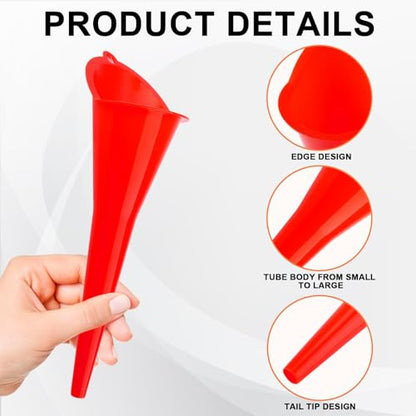 Long-Neck Oil Funnel for Automotive – Multi-Function Plastic Funnel for Oil, Gas & Lubricants – Universal Car Accessory (Red (1-Pack)) - color: Red (1-Pack)