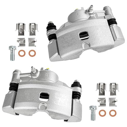 cciyu Front Left & Right Disc Brake Calipers w/Bracket 19B1380 19B1379 - size: Front[19B1380+19B1379]