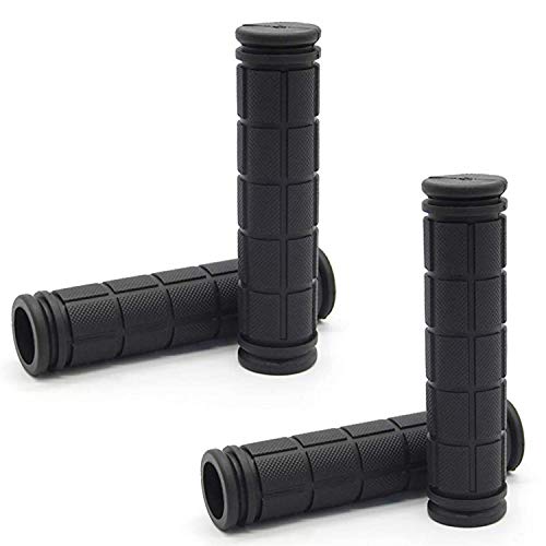 Bike Handlebar Grips, Non-Slip Rubber Bicycle Handle Bar Wraps for Kids Bikes(7 Colors) - color: Black