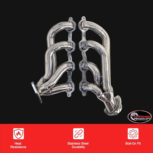 Stainless Steel Shorty Exhaust Headers 1999-2001 Silverado Sierra 1500, 2000-2001 Chevy Tahoe Yukon 4.8L 5.3L 3 Engines
