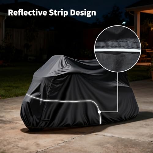Motorcycle Cover Heavy Duty 300D Waterproof for Touring Ultra - color: Black