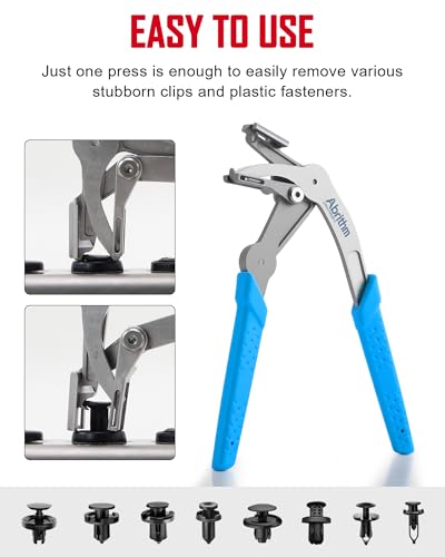 Car Clip Pliers, Panel Clip Removal Tool for Plastic Fasteners, Blue - color: Blue