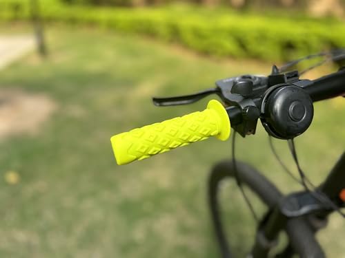Bike Grips Bicycle Handlebar End Grips Replacement Handle Bar Grips Non-Slip Soft Rubber Protector for Mountain Bike Tricycle Wheel Chair - color: YELLOW