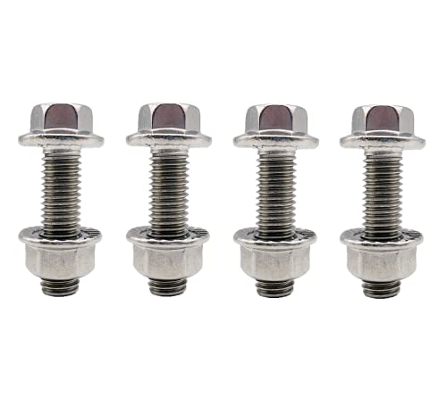 Stainless Steel Flange Screws, Flange Bolts, Exhaust Manifold Hardware Kit (Bolts&Nuts) M10X1.5-35mm (4-Pack)